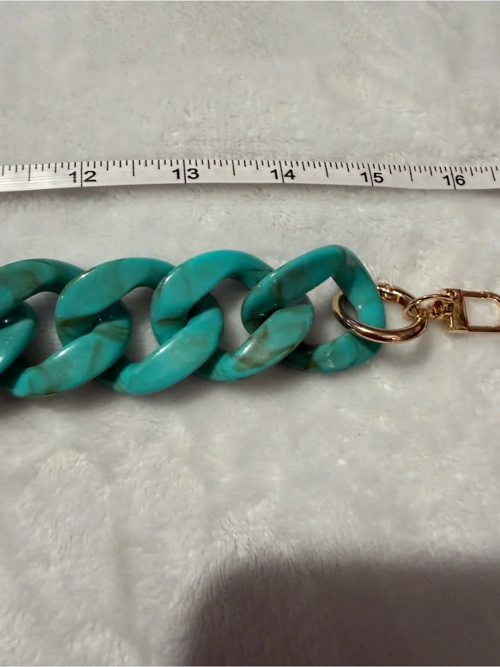 Chunky Turquoise Link- Teal Chain/ Purse Charm Statement